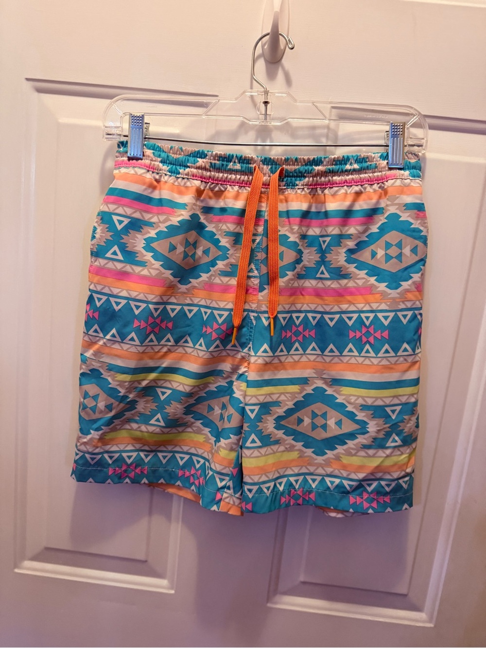 chubbies Kids Swim Trunks - Teal, Orange & Pink Aztec